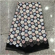 Load image into Gallery viewer, Nigerian Lace Fabric 2019 green High Quality Lace Sky Blue velvet African Lace Fabric Embroidery French Lace Fabric For Bridal