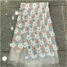 Load image into Gallery viewer, Nigerian Lace Fabric 2019 green High Quality Lace Sky Blue velvet African Lace Fabric Embroidery French Lace Fabric For Bridal