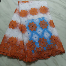 Load image into Gallery viewer, Nigerian Lace Fabric 2019 green High Quality Lace Sky Blue velvet African Lace Fabric Embroidery French Lace Fabric For Bridal