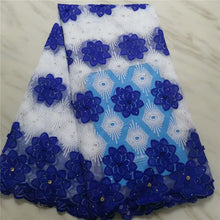 Load image into Gallery viewer, Nigerian Lace Fabric 2019 green High Quality Lace Sky Blue velvet African Lace Fabric Embroidery French Lace Fabric For Bridal