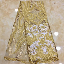 Load image into Gallery viewer, Nigerian Lace Fabric 2019 green High Quality Lace Sky Blue velvet African Lace Fabric Embroidery French Lace Fabric For Bridal