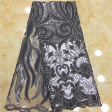 Load image into Gallery viewer, Nigerian Lace Fabric 2019 green High Quality Lace Sky Blue velvet African Lace Fabric Embroidery French Lace Fabric For Bridal