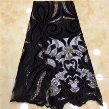 Load image into Gallery viewer, Nigerian Lace Fabric 2019 green High Quality Lace Sky Blue velvet African Lace Fabric Embroidery French Lace Fabric For Bridal