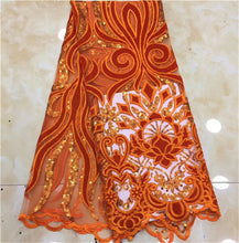 Load image into Gallery viewer, Nigerian Lace Fabric 2019 green High Quality Lace Sky Blue velvet African Lace Fabric Embroidery French Lace Fabric For Bridal