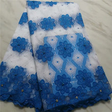 Load image into Gallery viewer, Nigerian Lace Fabric 2019 green High Quality Lace Sky Blue velvet African Lace Fabric Embroidery French Lace Fabric For Bridal