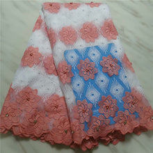 Load image into Gallery viewer, Nigerian Lace Fabric 2019 green High Quality Lace Sky Blue velvet African Lace Fabric Embroidery French Lace Fabric For Bridal