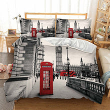 Load image into Gallery viewer, Thumbedding London Landmark Bedding Sets City Sight 3D Duvet Cover Set Queen King Twin Full Single Double Comforter Cover 3pcs