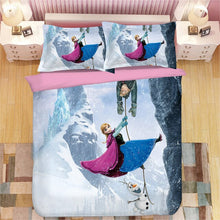 Load image into Gallery viewer, Princess comforter bedding set us twin size quilt covers for girls full bed spread 3/4pcs bedroom decoration cartoon pillow sham