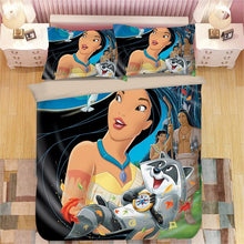 Load image into Gallery viewer, Princess comforter bedding set us twin size quilt covers for girls full bed spread 3/4pcs bedroom decoration cartoon pillow sham
