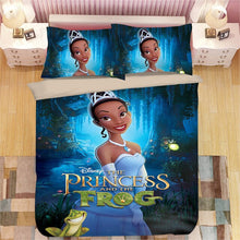 Load image into Gallery viewer, Princess comforter bedding set us twin size quilt covers for girls full bed spread 3/4pcs bedroom decoration cartoon pillow sham