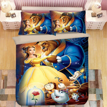 Load image into Gallery viewer, Princess comforter bedding set us twin size quilt covers for girls full bed spread 3/4pcs bedroom decoration cartoon pillow sham