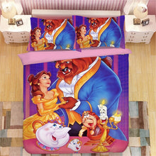 Load image into Gallery viewer, Princess comforter bedding set us twin size quilt covers for girls full bed spread 3/4pcs bedroom decoration cartoon pillow sham