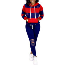 Load image into Gallery viewer, New Pink Letter Print Tracksuit Women Casual Outfits 2 Two Piece Set Full Pants Suits Plus Size Clothing Autumn
