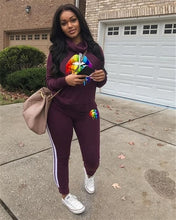 Load image into Gallery viewer, New Pink Letter Print Tracksuit Women Casual Outfits 2 Two Piece Set Full Pants Suits Plus Size Clothing Autumn
