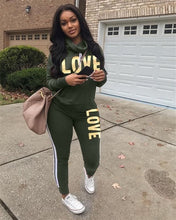 Load image into Gallery viewer, New Pink Letter Print Tracksuit Women Casual Outfits 2 Two Piece Set Full Pants Suits Plus Size Clothing Autumn