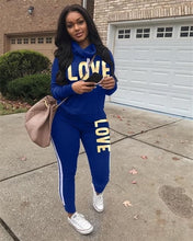 Load image into Gallery viewer, New Pink Letter Print Tracksuit Women Casual Outfits 2 Two Piece Set Full Pants Suits Plus Size Clothing Autumn