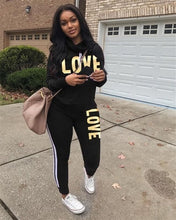 Load image into Gallery viewer, New Pink Letter Print Tracksuit Women Casual Outfits 2 Two Piece Set Full Pants Suits Plus Size Clothing Autumn