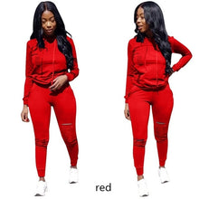 Load image into Gallery viewer, New Pink Letter Print Tracksuit Women Casual Outfits 2 Two Piece Set Full Pants Suits Plus Size Clothing Autumn
