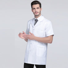 Load image into Gallery viewer, Men's Lab Coat Classic Notched Collar White Coat