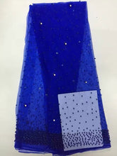 Load image into Gallery viewer, white Color African Lace Fabric 2020 Embroidered Nigerian Beaded Laces Fabric.High Quality French Tulle Lace Fabric For Women