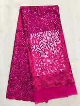 Load image into Gallery viewer, Wholesale African Lace Fabric 2020 High Quality Lace with Sequins French Net Nigerian Lace Fabrics for Dress JL916 Off White