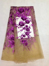 Load image into Gallery viewer, Wholesale African Lace Fabric 2020 High Quality Lace with Sequins French Net Nigerian Lace Fabrics for Dress JL916 Off White