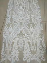 Load image into Gallery viewer, Wholesale African Lace Fabric 2020 High Quality Lace with Sequins French Net Nigerian Lace Fabrics for Dress JL916 Off White