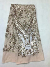 Load image into Gallery viewer, Wholesale African Lace Fabric 2020 High Quality Lace with Sequins French Net Nigerian Lace Fabrics for Dress JL916 Off White