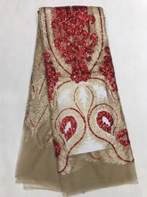 Load image into Gallery viewer, Wholesale African Lace Fabric 2020 High Quality Lace with Sequins French Net Nigerian Lace Fabrics for Dress JL916 Off White