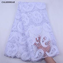 Load image into Gallery viewer, French White Guipure Lace Fabric 2020 High Quality Nigerian Cord Lace Fabrics Sewing African Lace Fabric For Wedding Dress S2071