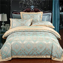 Load image into Gallery viewer, Luxury 22 types Silk Cotton Jacquard luxury Bedding Set Queen king size 4Pcs Duvet cover set Bedsheet bed linen Pillowcases