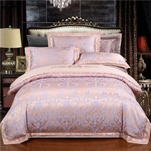 Load image into Gallery viewer, Luxury 22 types Silk Cotton Jacquard luxury Bedding Set Queen king size 4Pcs Duvet cover set Bedsheet bed linen Pillowcases