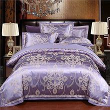 Load image into Gallery viewer, Luxury 22 types Silk Cotton Jacquard luxury Bedding Set Queen king size 4Pcs Duvet cover set Bedsheet bed linen Pillowcases