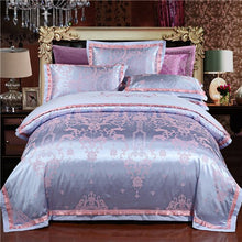 Load image into Gallery viewer, Luxury 22 types Silk Cotton Jacquard luxury Bedding Set Queen king size 4Pcs Duvet cover set Bedsheet bed linen Pillowcases