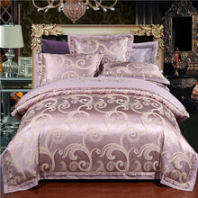 Load image into Gallery viewer, Luxury 22 types Silk Cotton Jacquard luxury Bedding Set Queen king size 4Pcs Duvet cover set Bedsheet bed linen Pillowcases