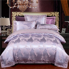 Load image into Gallery viewer, Luxury 22 types Silk Cotton Jacquard luxury Bedding Set Queen king size 4Pcs Duvet cover set Bedsheet bed linen Pillowcases