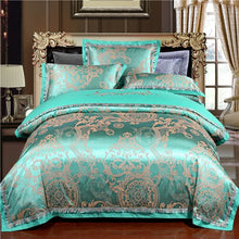 Load image into Gallery viewer, Luxury 22 types Silk Cotton Jacquard luxury Bedding Set Queen king size 4Pcs Duvet cover set Bedsheet bed linen Pillowcases