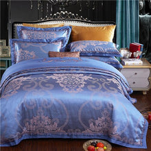 Load image into Gallery viewer, Luxury 22 types Silk Cotton Jacquard luxury Bedding Set Queen king size 4Pcs Duvet cover set Bedsheet bed linen Pillowcases