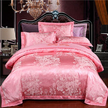 Load image into Gallery viewer, Luxury 22 types Silk Cotton Jacquard luxury Bedding Set Queen king size 4Pcs Duvet cover set Bedsheet bed linen Pillowcases