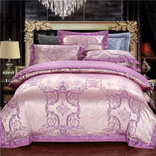 Load image into Gallery viewer, Luxury 22 types Silk Cotton Jacquard luxury Bedding Set Queen king size 4Pcs Duvet cover set Bedsheet bed linen Pillowcases