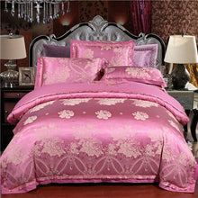Load image into Gallery viewer, Luxury 22 types Silk Cotton Jacquard luxury Bedding Set Queen king size 4Pcs Duvet cover set Bedsheet bed linen Pillowcases
