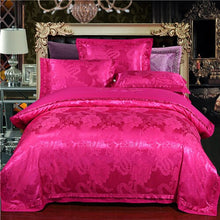 Load image into Gallery viewer, Luxury 22 types Silk Cotton Jacquard luxury Bedding Set Queen king size 4Pcs Duvet cover set Bedsheet bed linen Pillowcases
