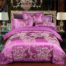 Load image into Gallery viewer, Luxury 22 types Silk Cotton Jacquard luxury Bedding Set Queen king size 4Pcs Duvet cover set Bedsheet bed linen Pillowcases