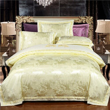 Load image into Gallery viewer, Luxury 22 types Silk Cotton Jacquard luxury Bedding Set Queen king size 4Pcs Duvet cover set Bedsheet bed linen Pillowcases