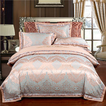 Load image into Gallery viewer, Luxury 22 types Silk Cotton Jacquard luxury Bedding Set Queen king size 4Pcs Duvet cover set Bedsheet bed linen Pillowcases