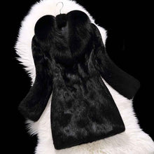 Load image into Gallery viewer, Luxury Big Genuine Full pelt Rabbit Fur Coat With Real Natural Fox Fur Collar Hot Wholesale Customize Plus Size Overcoat