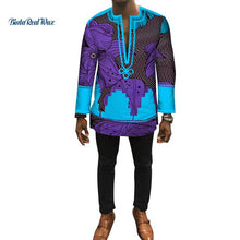 Load image into Gallery viewer, Autumn Dashiki African Bazin Riche Mens Top Clothes Patchwork Shirts African Design Clothes Custom Print Shirt
