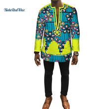 Load image into Gallery viewer, Autumn Dashiki African Bazin Riche Mens Top Clothes Patchwork Shirts African Design Clothes Custom Print Shirt