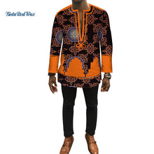 Load image into Gallery viewer, Autumn Dashiki African Bazin Riche Mens Top Clothes Patchwork Shirts African Design Clothes Custom Print Shirt