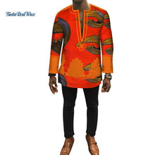 Load image into Gallery viewer, Autumn Dashiki African Bazin Riche Mens Top Clothes Patchwork Shirts African Design Clothes Custom Print Shirt